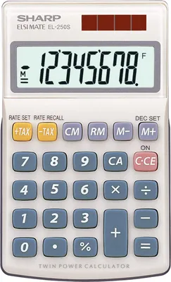 Produktbild von Sharp Taschenrechner EL-250 S, 8-stelliges LCD Display, Solar- & Batteriebetrieb, 71x115x16mm