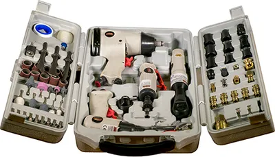 Produktbild von Druckluft-Geräteset 71-teilig mit Schlagschrauber max. 320 Nm und Meißelhammer 4500 Stöße/min