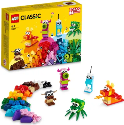 Produktbild von LEGO 11017 Classic Kreative Monster Kreativ-Set mit LEGO Steinen, Box mit Bausteinen für Kinder ab 4 Jahre, Konstruktionsspielzeug