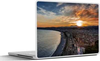 Produktbild von MuchoWow® Laptop Aufkleber Sticker Cover Sonnenuntergang - Nizza - Frankreich 31x22.5 cm - Laptop-Deko