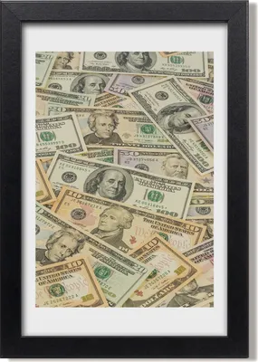 Produktbild von Bild 20x30 MDF-Rahmen, Wandkunst Dollarbanknoten