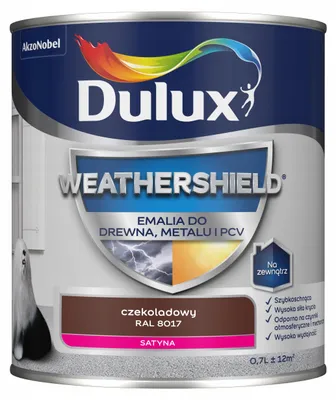 Productafbeelding van Acrylaatverf, 0,7 liter, geschikt voor hout, metaal en PVC (binnen en buiten), chocoladebruin RAL 8017, satijnachtig