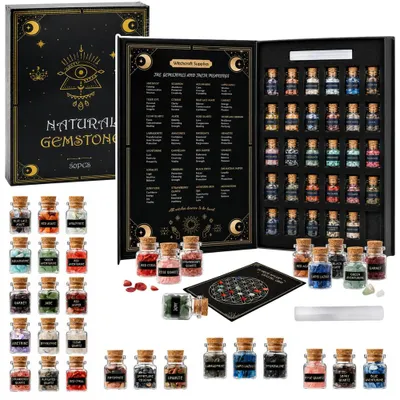 Productafbeelding van Minerale stenen set in potjes, 30 stuks - Leantoys