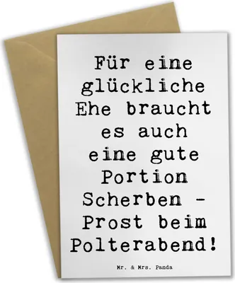 Produktbild von Mr. & Mrs. Panda Beileidskarte Spruch Scherben Polterabend - Weiß - Geschenk, einladungskarten, osterkarte, osterkarten, Heiraten, Hochzeitsvorbereitung, Feier, Grußkarte
