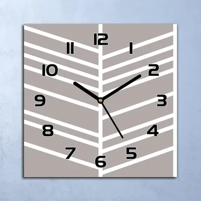 Produktbild von Wanduhr Echt-Glas-Küchenuhr Fischgrätenmuster Quarz Lautlos 30x30 Deko Bilder