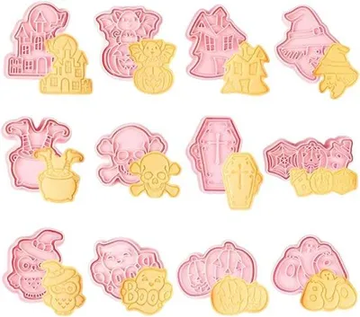 Productafbeelding van Koekjessnijders, Halloween uitsteekvormpjes, set koekjessnijders, fondant accessoires, bakaccessoires voor doe-het-zelf koekjes