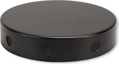 Produktbild von Zylindrischer 4-Seitenloch-Lampenbaldachin Kit aus Metall schwarz 120x25mm