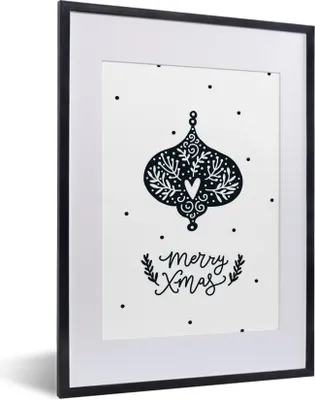 Produktbild von MuchoWow® MuchoWow® Gerahmtes Poster Weihnachten - Zitate - Schwarz - Weiß - Jungen - Mädchen - Baby 30x40 cm - Poster mit zchwarzem Bilderrahmen - Wandposter Schlafzimmer