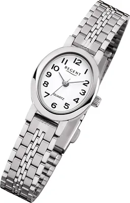 Produktbild von Regent Damen Uhr Metallarmband F-1169 Analog Metall Armbanduhr silber URF1169