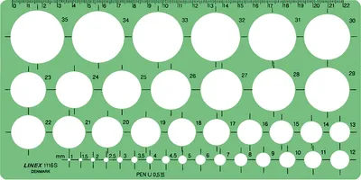 Produktbild von Linex Schablone 1.2 mm, Schreibtisch-Lineal