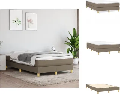 Obrázok produktu pre vidaXL Box spring bed taupe 120x200 cm fabric - Postele a rámy postelí