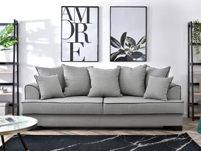 Zdjęcie produktu dla Sofa z miejscem do przechowywania MIRNA - czarno-biała
