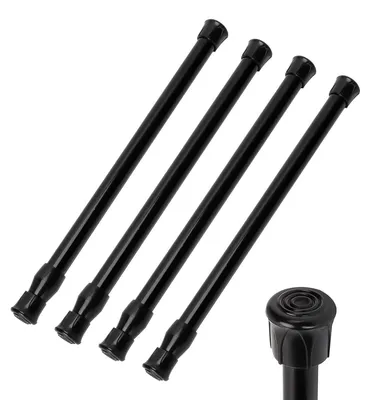 Teleskop-Gardinenstange schwarz Stahl 40-70 cm 4er-Set