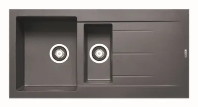 Produktbild von PYRAMIS Spüle ALAZIA 100x50 in IRON GREY mit Excenterbedienung / Granitspüle / Steinspüle / Ausschnitt 980 x 480 mm