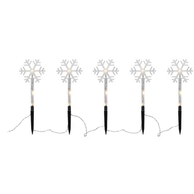 Produktbild von LED tyče, 3 teplé biele LED diódy, sada 5 snehových vločiek