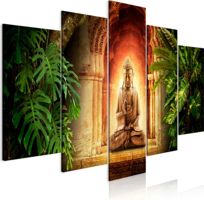 Produktbild von Leinwandbilder 200x100 cm p-A-0044-b-m Vlies Leinwandbild 5 tlg Kunstdruck modern Wandbilder XXL Wanddekoration Design Wand Bild BUDDHA ZEN
