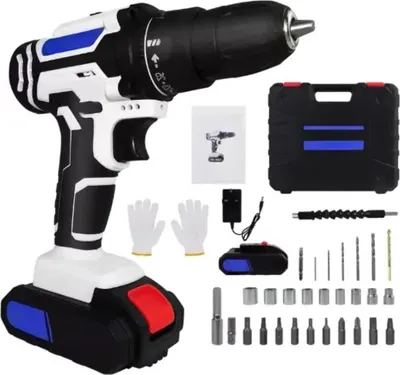 Image de Kit de perceuses électriques 21V - Elvo - Tournevis électrique - 2 Vitesses variables - 25+1 Couple - Batterie Li-Ion & Chargeur rapide