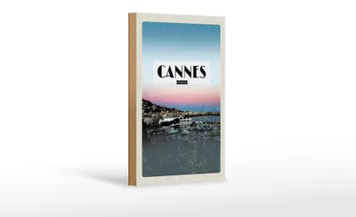 Produktbild von Holzschild Reise 12x18 cm Cannes France Panorama Bild Urlaub