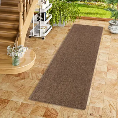 Produktbild von Hochflor Langflor Teppich Läufer Cottage Braun, Größe:100x100 cm