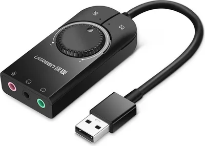 Immagine prodotto di Adattatore per scheda audio stereo esterna USB UGREEN, 15 cm - nero