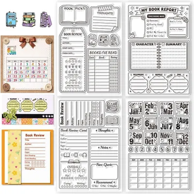 Produktbild von Omgoods – 4-teiliges Silikon-Stempelset für Scrapbooking und Basteln