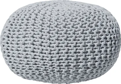 Obrázek produktu pro BELIANI Pouf světle šedý 100% bavlna kulatý Ø40 cm elegantní moderní
