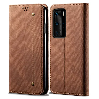 Obrázek produktu pro Huawei P40 Pro Pouzdro, Kožené Peněženkové Pouzdro s Magnetickým Uzavíráním a Pouzdro s Funkcí Stojánku pro Huawei P40 Pro Huawei P40 Pro Hnědý