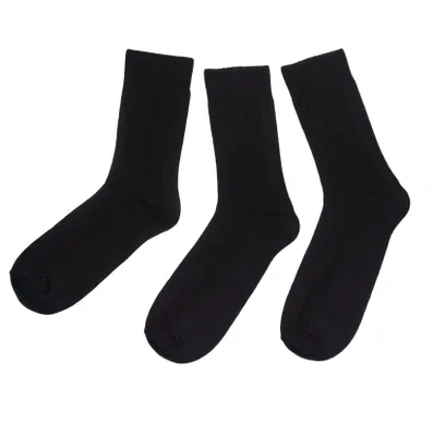 Produktbild von Herren Business Socken 3-er Pack aus Baumwolle Zopf Schwarz Größe 43-46