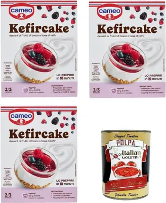 Produktbild von Cameo Kefircake Beerendessert auf Kefirbasis 3x100g + Italian Gourmet polpa 400g