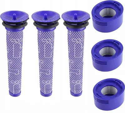 Produktbild von Filterset für Dyson V7 und V8 Akkustaubsauger - 3 Sets - Ersatzfilter - 967478-01, 965661-01
