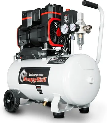 Produktbild von Flüsterkompressor 10 Bar Betriebsdruck, 24L Tank, Ölfrei, 1500W, 69dB, 256L/min Luftdurchsatz, mit Wasserabscheider, leise, 230V, KW6024 Luftkompressor Druckluftkompressor Kompressor