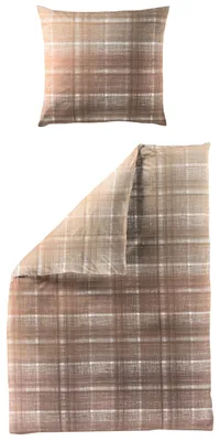 Produktbild von BIERBAUM Bettwäsche Biber terra 155x220cm, mit 1 Kissen  Bettbezug