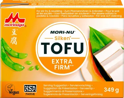 Produktbild von Seidiger Tofu Extra Fest 349g | Mori-Nu Morinaga | Extra Firm | geeignet für Stir-Fry und zum Braten