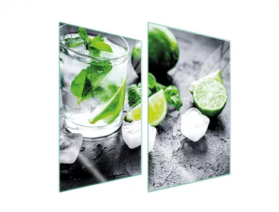 Image de Plaques de recouvrement pour cuisinière 2 pièces 35x52 Couverture de champ en vitrocéramique Planche à découper citron vert glace
