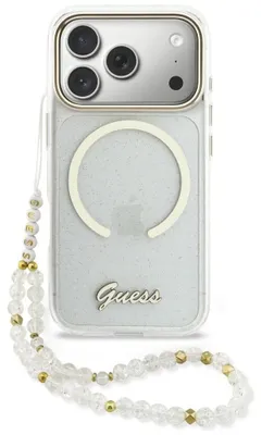Immagine prodotto di Custodia Guess IML Glitters Script Strap MagSafe per iPhone 17 Pro - trasparente