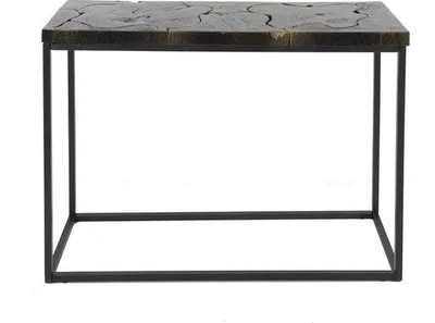 Produktbild von Industrielle Holz-Side-Table in schwarz-gold, 100 x 35 x 75 cm, Holz, rechteckig