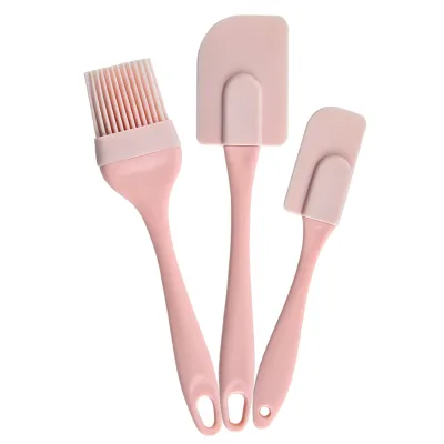 Produktbild von 3pcs/Set Creme-Schaber Nicht-Stick einfach zu reinigen Silikon tragbarer Silikonschaber für Kuchen-Rosa