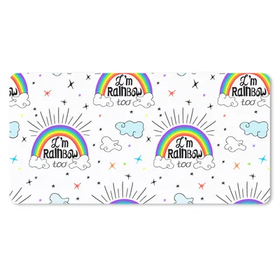Produktbild von MuchoWow® Schreibtischunterlage Regenbogen - Wolken - Muster 80x40 cm - XXL Mauspad - Gaming Mauspad