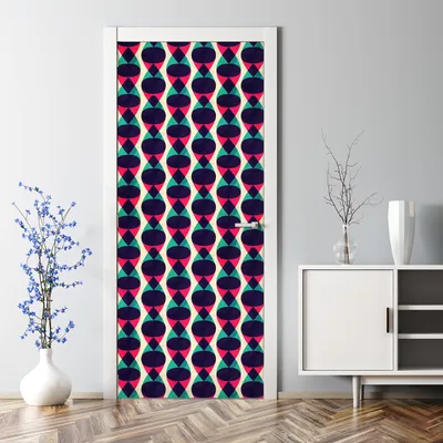 Produktbild von Dekorative Türaufkleber Aufkleber selbstklebend Abnehmbarerdeko Zickzack Abstrakt 77 x 200 cm
