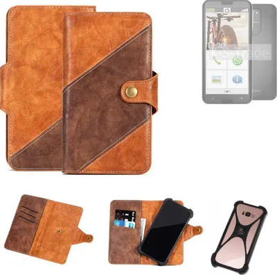 Produktbild von K-S-Trade Handyhülle Schutzhülle Bookstyle Case Wallet-Case kompatibel mit Emporia smart.5 Cover Klapphülle Kantenschutz Smartphone dunkelbraun