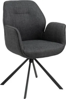 Image de Aura chaise de salle à manger avec accoudoirs gris.