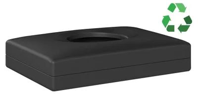 Image de ECOLORED Conteneur pour sachets hygiéniques, 13,5 x 9,5 x 3,2 cm, ABS, noir mat