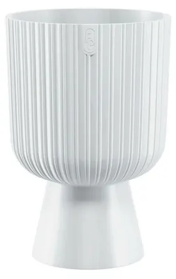 Image de Pot blanc avec pied 20,5x13,7cm Pot plastique universel ECO
