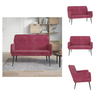 Obrázok produktu pre vidaXL Lavica vínová červená 108x79x79 cm zamat - Lavice
