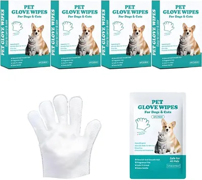 Produktbild von Tierpflegehandschuhe 24 Stück, Hund und Katze, für den Alltag, Fellpflege