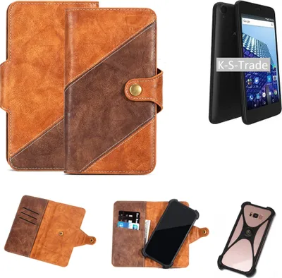 Produktbild von K-S-Trade Handy-Hülle Schutz-Hülle Bookstyle Case Wallet-Case kompatibel mit Archos Access 50 4G Handy Cover Bumper Kantenschutz Smartphone