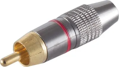 Zdjęcie produktu dla S/CONN maximum connectivity Cinchstecker, brąz metaliczny, pozłacany, rot (52024-R)