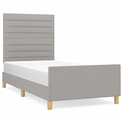 Image de vidaXL Cadre de lit sans matelas gris clair 100x200 cm Tissu