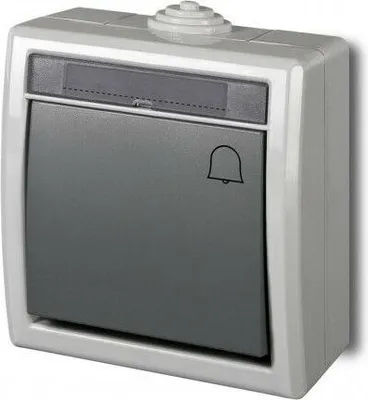 Produktbild von IP55 Aufputz Schalter -\Steckdosenprogramm Feuchtraum Schuko AQUANT IP55 Taster Klingel 1205-10