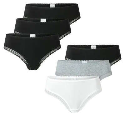 Produktbild von Schiesser Damen Tanga 6-Pack Cheeky String - classic mix - Größe 46